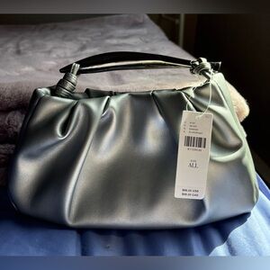 Anthropologie Faux-Leather Handbag w/Sardine-shaped Handle